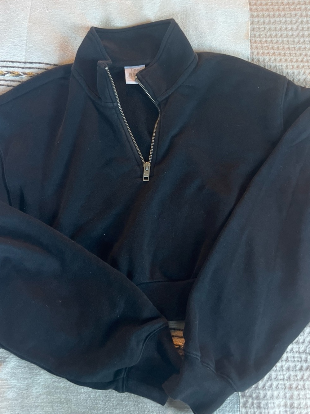 TNA Black Women's Half-Zip Pullover Sweatshirt